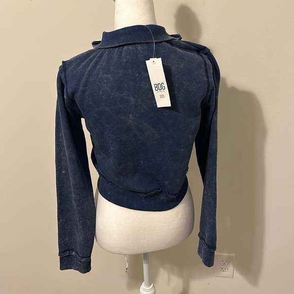 BDG Urban Outfitters Navy Marin Zip Up Sweatshirt Size Medium - Picture 4 of 8